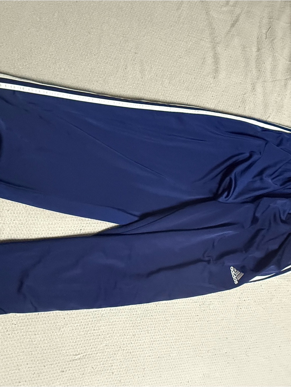 adidas Navy Track Pants with White Side Stripes